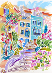 Happy Watercolors inspired by the Old Village Vilamoura, Algarve. 