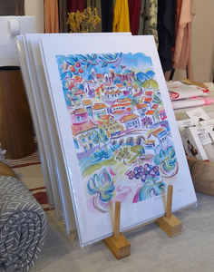 Prints of Happy Watercolors. Printed on A4 size paper with handdrawn details.