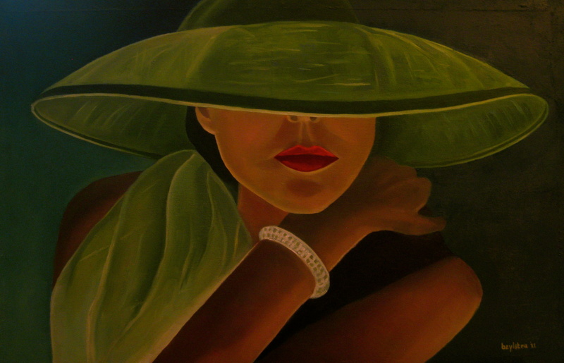 'Lady with green hat'
