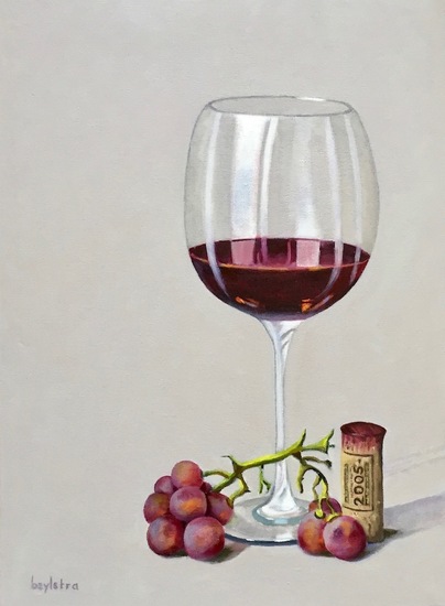 Wijnglas met druiven