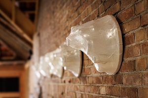 cirkel met glas in krimpfolie