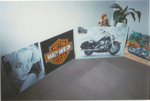 een leuk groepje met allemaal geschilderde Harley's