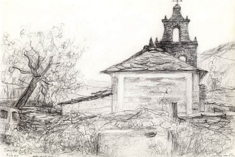 Galicisch Dagboek,kerkje Santa Eulalia