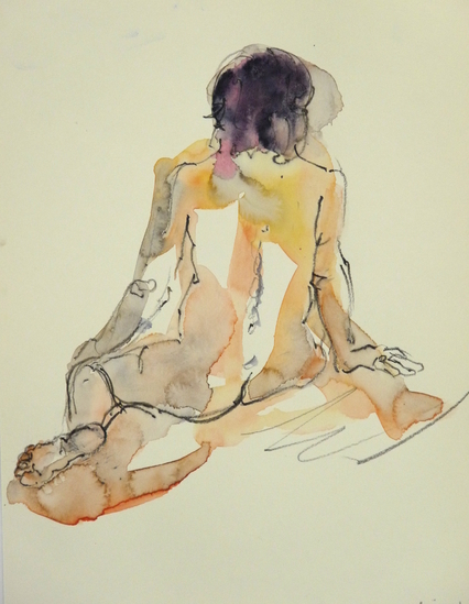 ze kijkt naar rechts