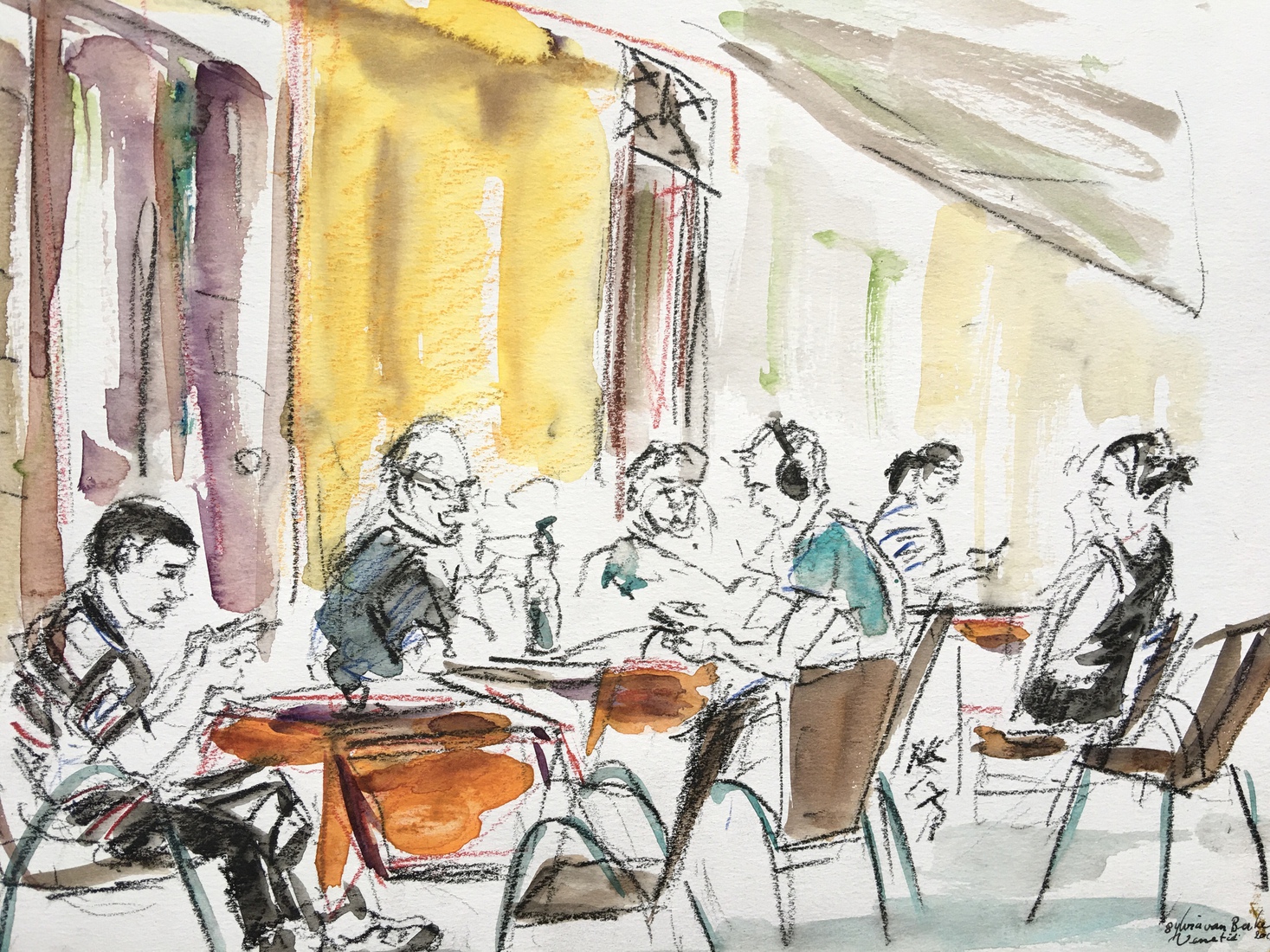 Samen en alleen op een terras