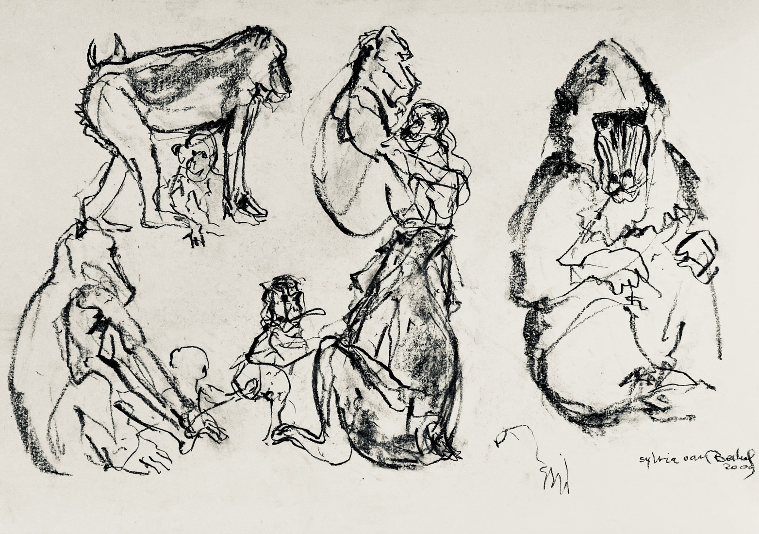 Schetsen van de mandril