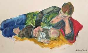 Geklede naakten en mensen in hun omgeving