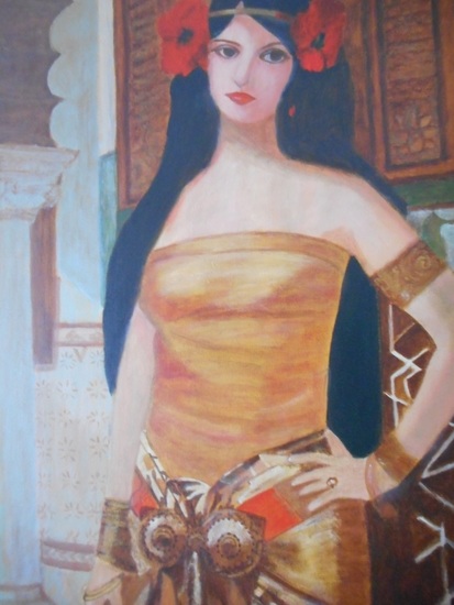 Spaanse dame in Moors interieur