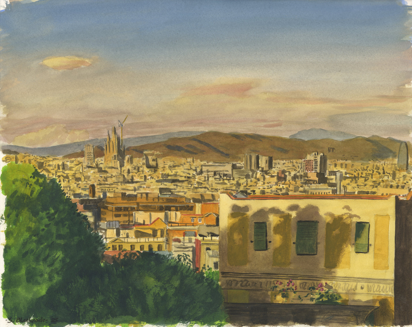 Barcelona bij Zonsondergang