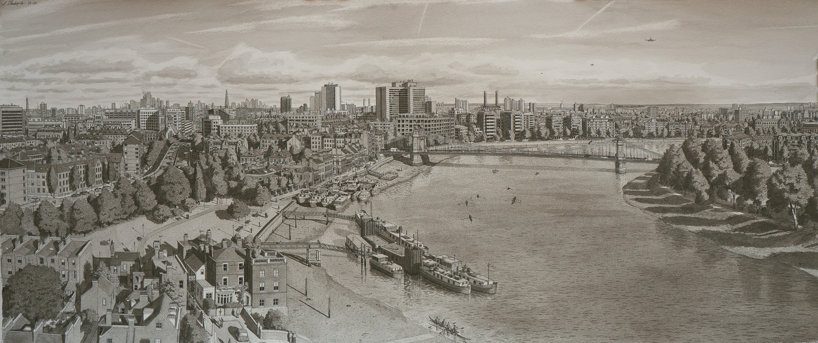 De Theems bij Hammersmith, Londen.