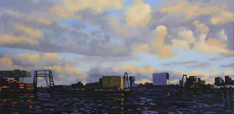 Avondzicht op Rotterdam