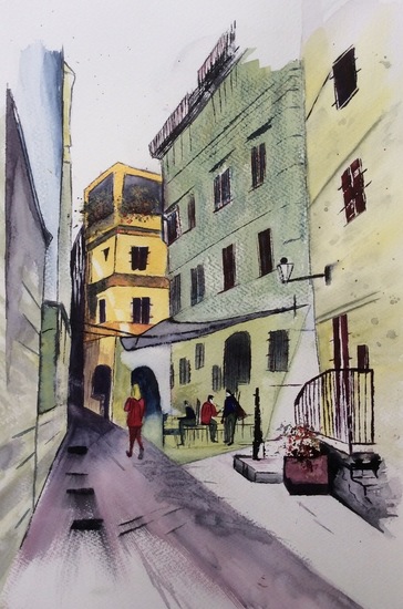 Straatgezicht met terras