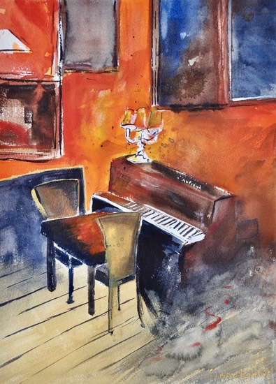 Piano in café