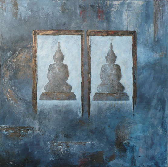 buddha blauw