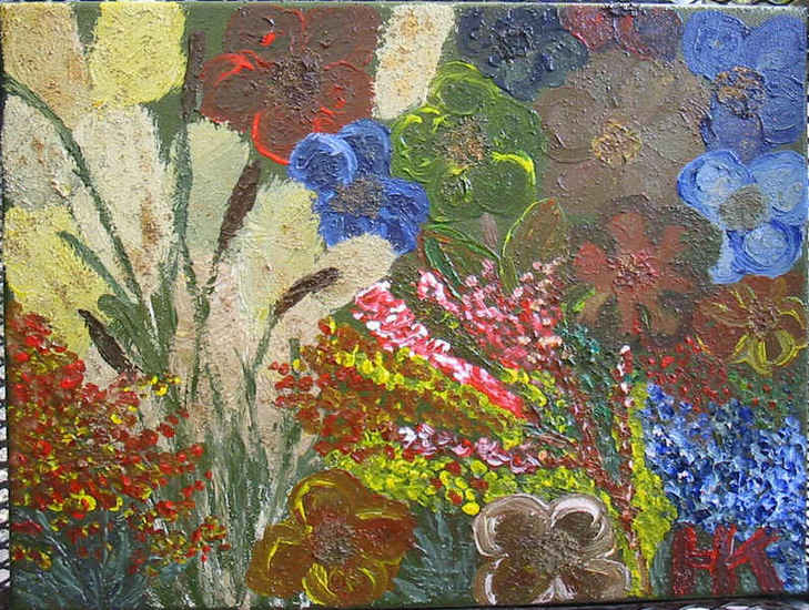 Bloemen nabij vijver