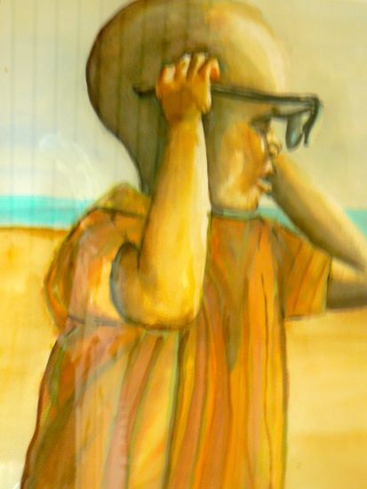 Kind aan Lake Turkana kijkt door mijn zonnebril