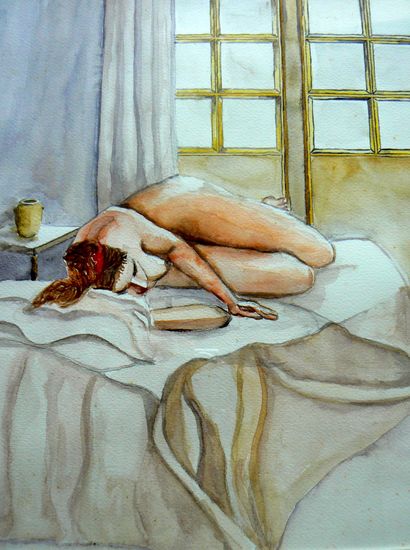 Liggend naakt in tuinkamer / 2