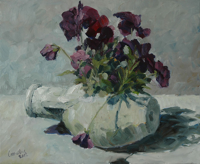 Viooltjes in een kruik