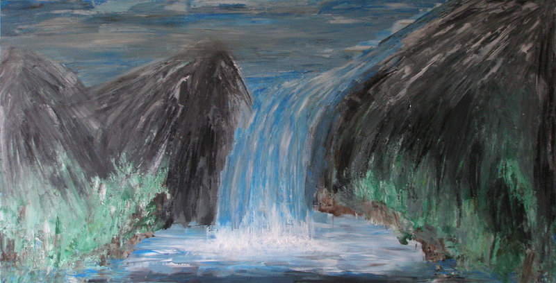 Waterval tussen bergen