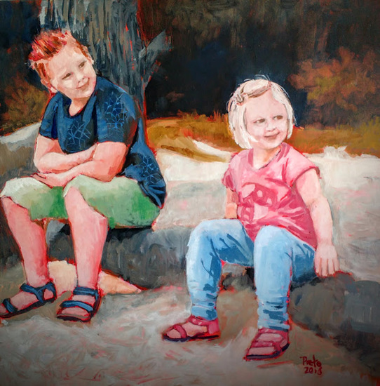 pauze op de boomstronk