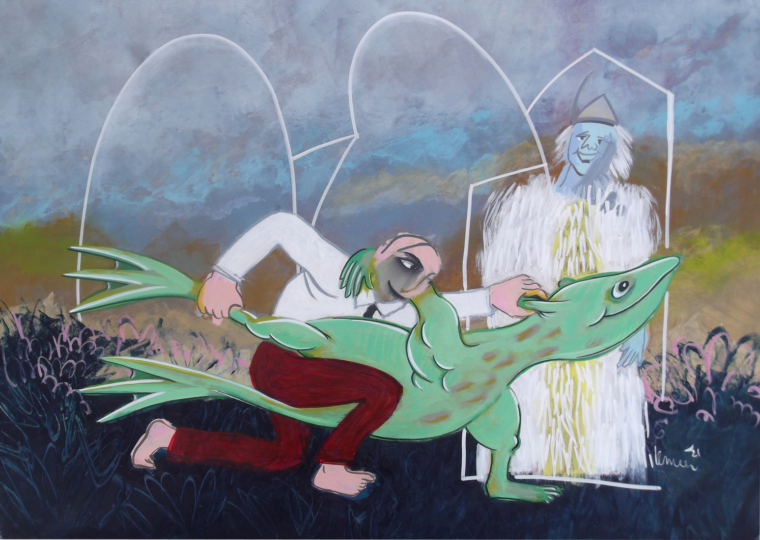 A friendly wrestling fight 