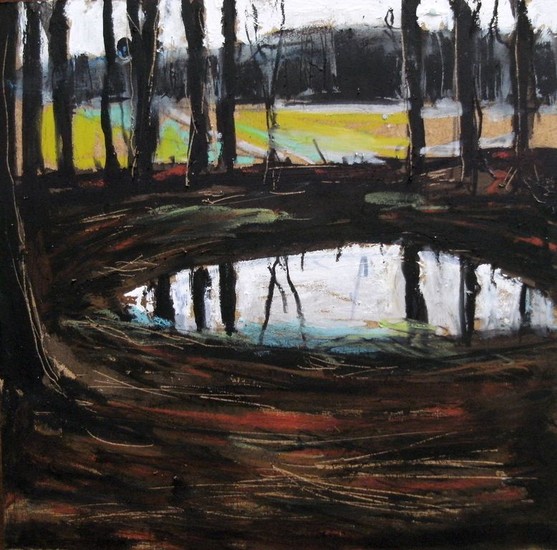 Waskolk bij boshuis Drie