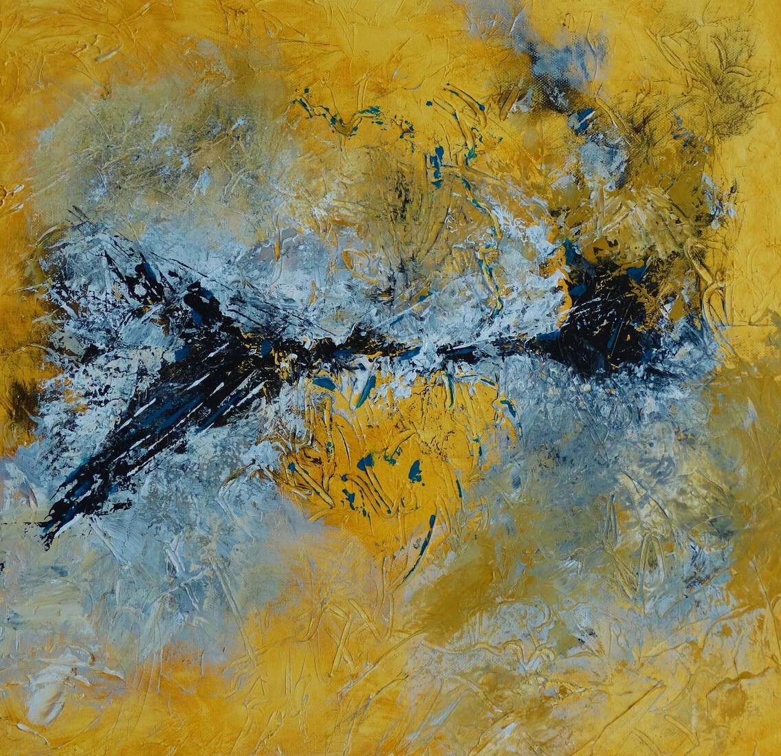 Peter Elias - Abstract in geel, zwart en wit