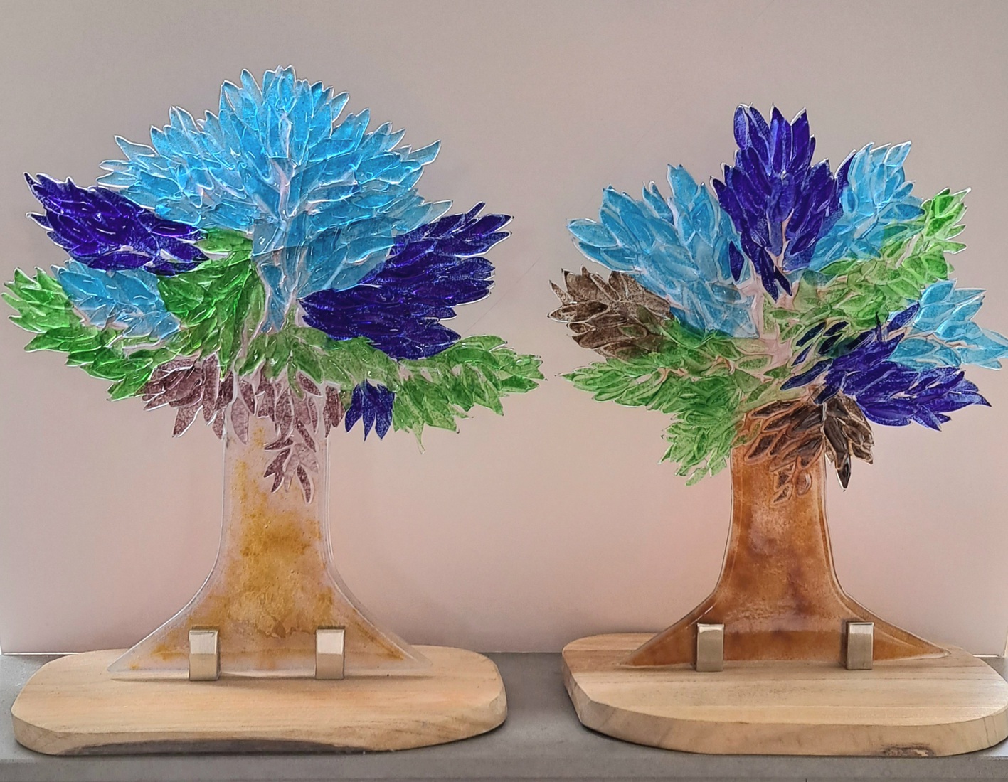 Bomen in blauw en groen