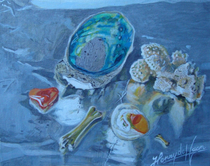 Stilleven op zilverfolie