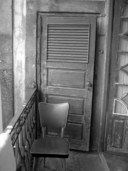 Door and chair