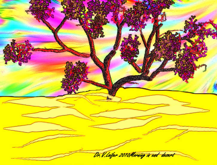 Morning in end of desert