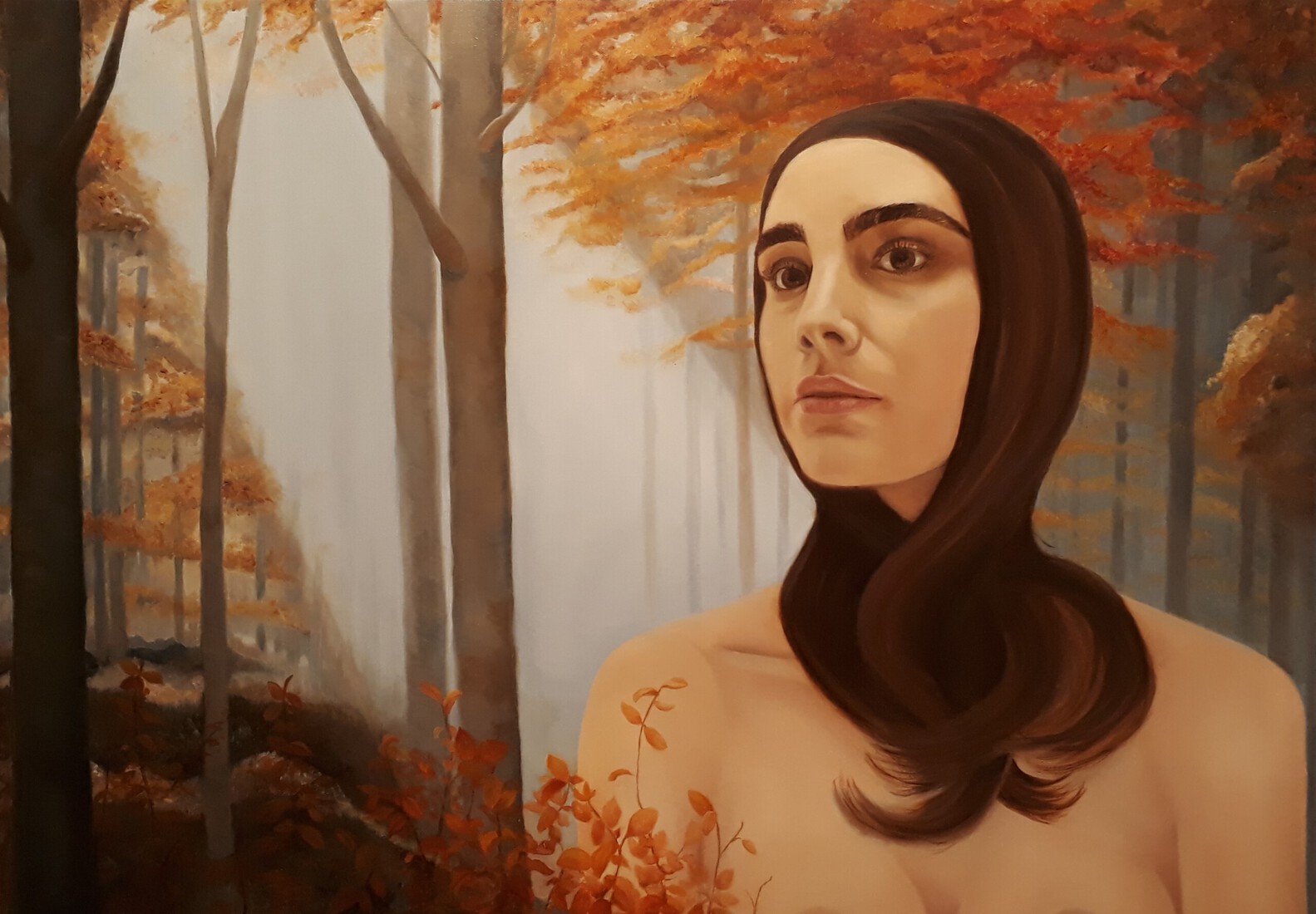 Vrouwelijk naakt in het bos