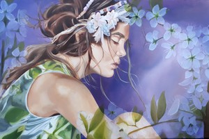 Portretten in olieverf, acryl of aquarel. Veelal realistisch geschilderd, soms wat losser, steeds vaker gecombineerd met mooie bloemen. Mooie kleurencombinaties en stofuitdrukking zijn hierbij voor mij belangrijk.