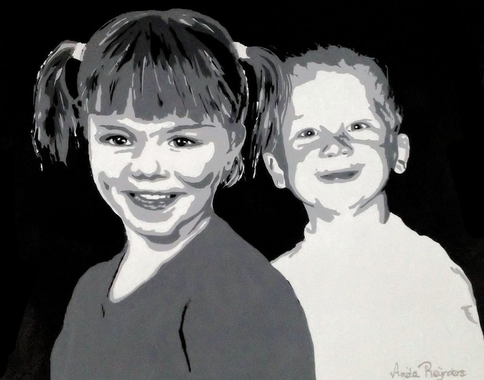 Portret broer en zus