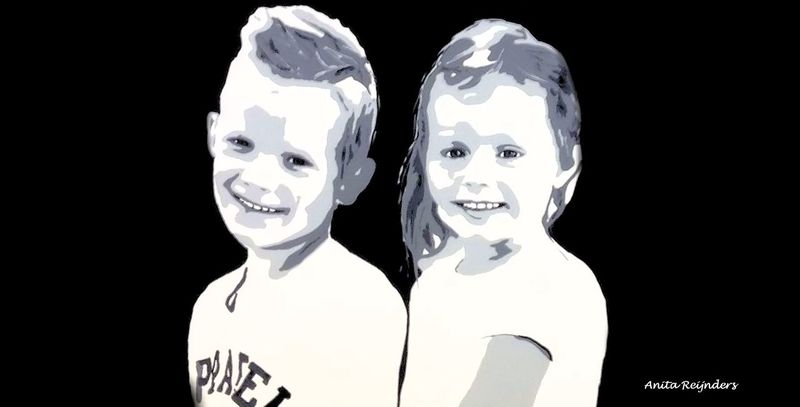 Portret broer en zus