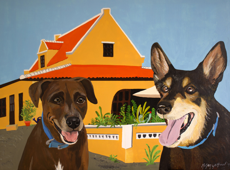 Snoopdog en Lux bij het landhuis