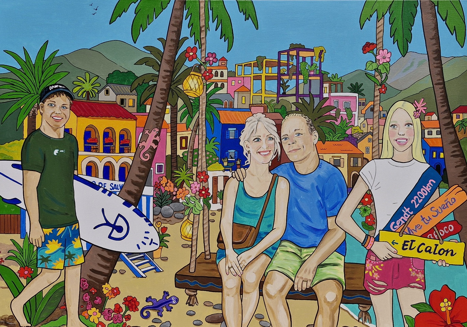 Familie van Beek op vakantie.