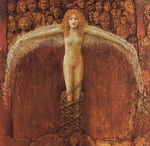 gemanipuleerd geroeste ijzeren platen,waarop met behulp van kleurpotlood de schildering'' onstaat.