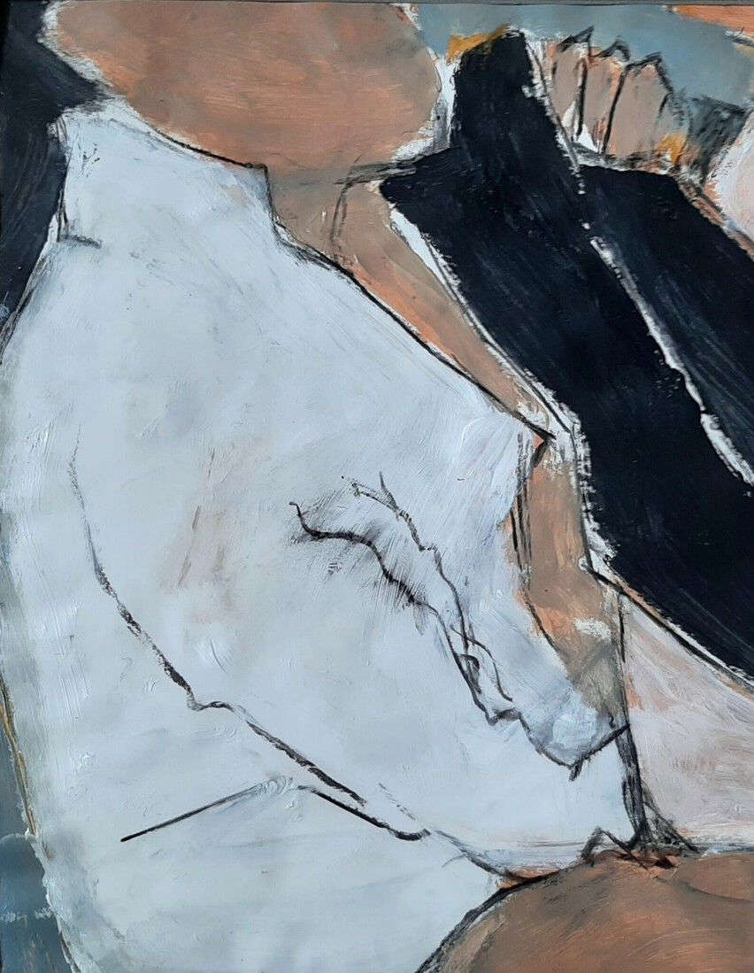 vrouw in witte jas