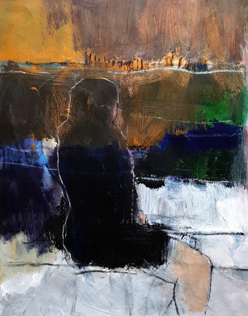 vrouw in landschap