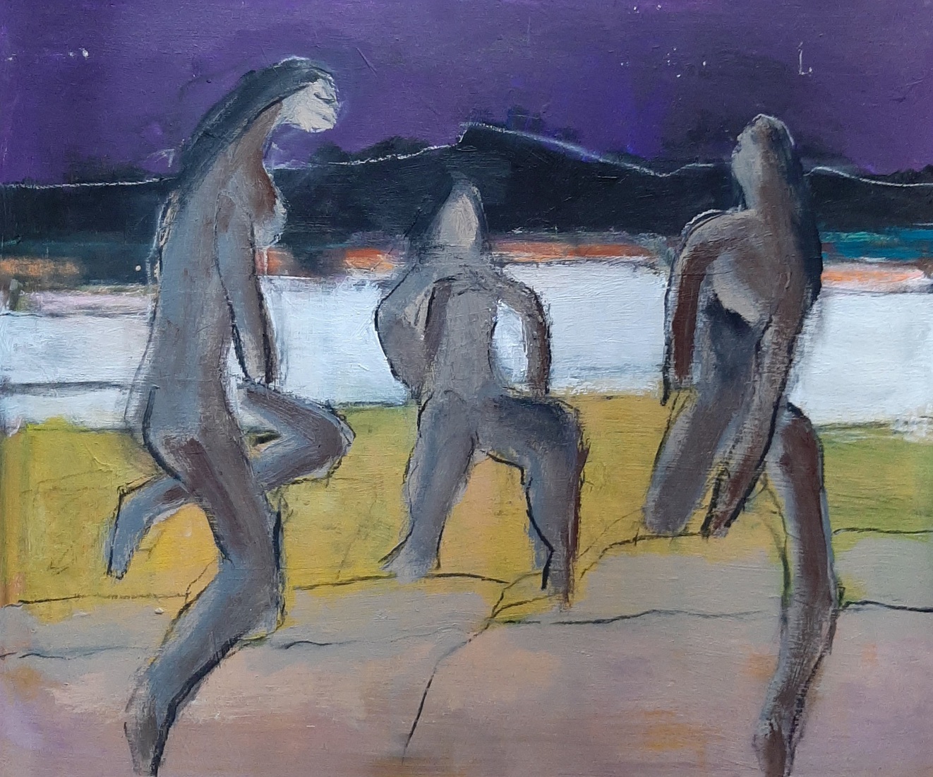 3 vrouwen in landschap