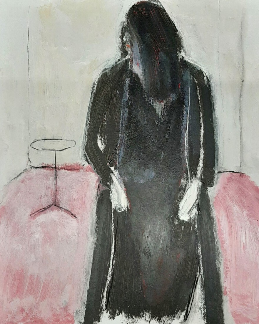 vrouw in het zwart