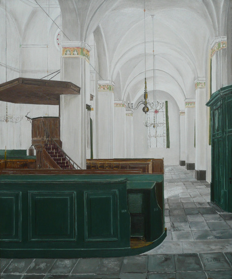 Interieur van de Grote Kerk in Gorinchem