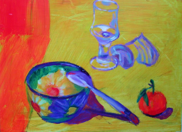 stilleven met mandarijn