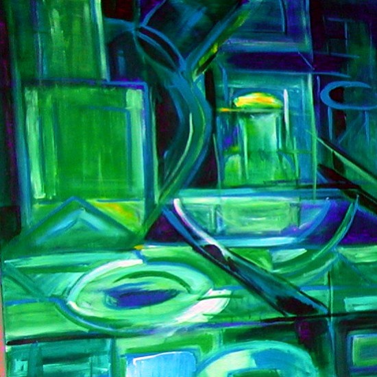 groen blauw stilleven