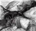 Wanneer wordt tekenen schilderen? Ik leg de grens bij het gebruik van verf. Mijn tekeningen gaan vaak vooraf aan mijn schilderijen, maar zijn zeker geen schetsen ervoor.