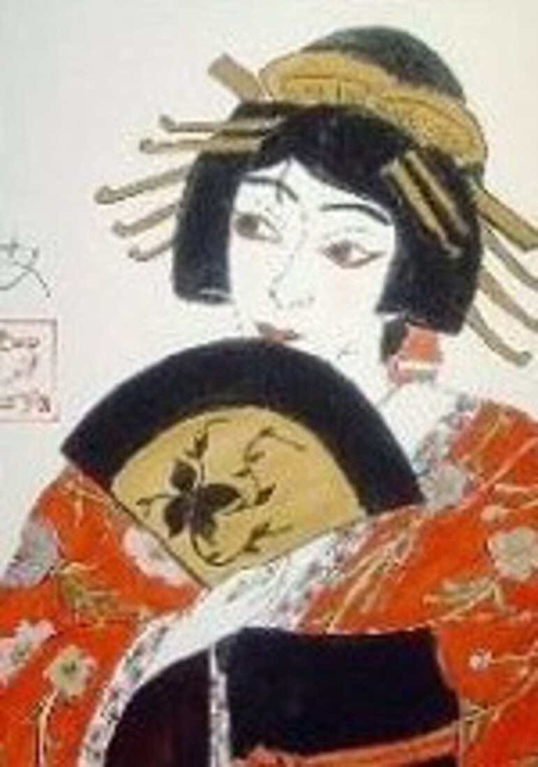 Japanse Geisha met waaier