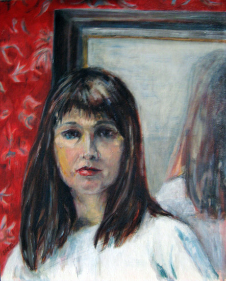Portret vrouw met spiegel