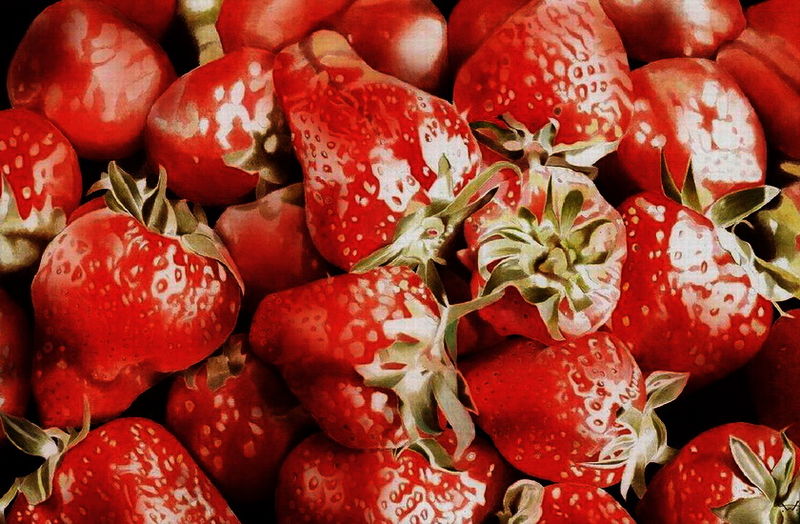 1. Aardbeien close up.