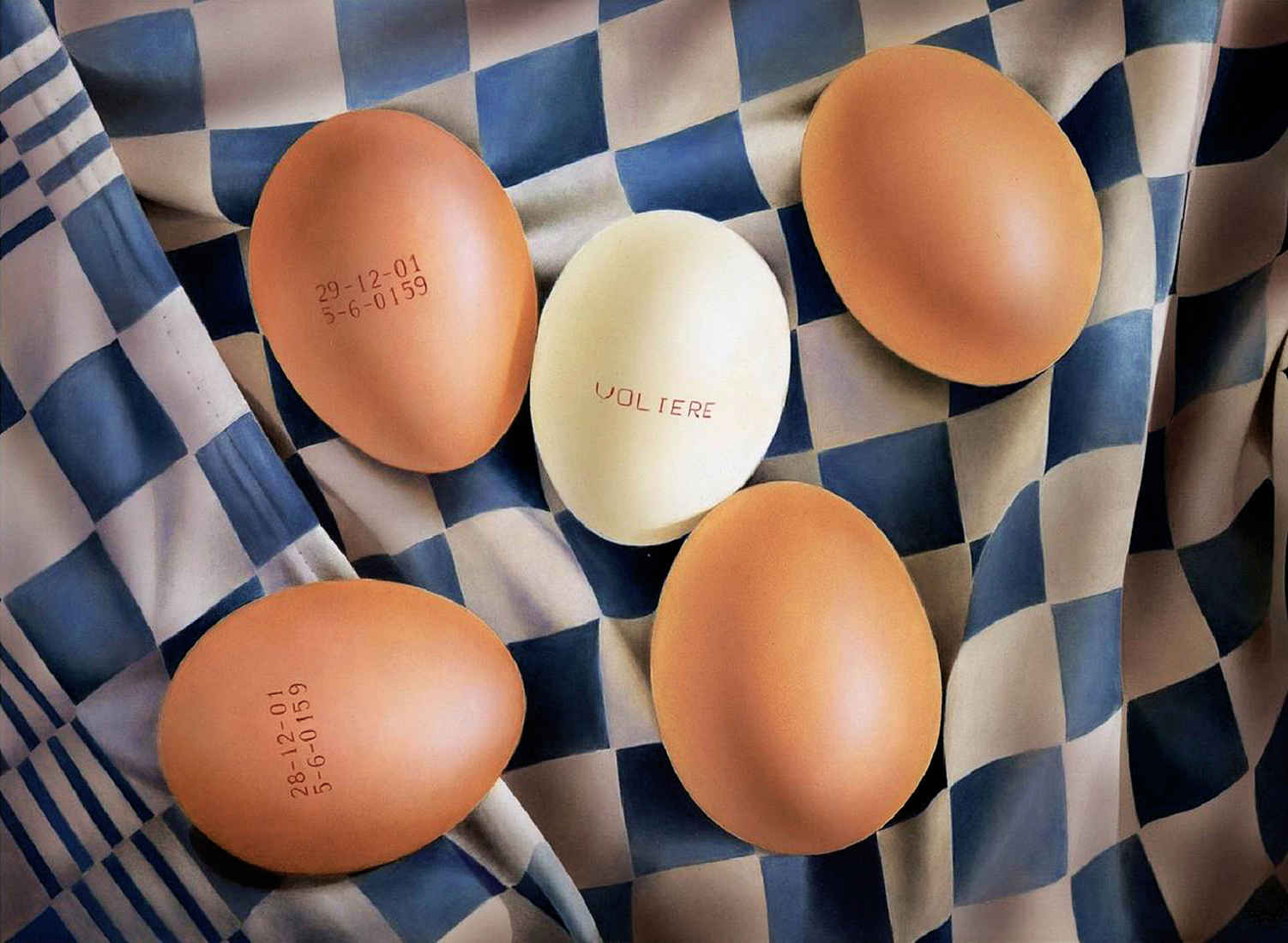 5. Stilleven met vijf eieren.